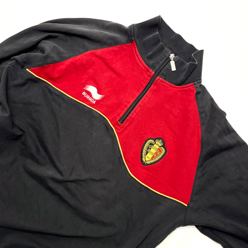Sweat half zip Belgique vintage Burrda sport football